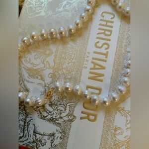 Pearl Necklace 14 k gold clasp Akoya pearls authentic